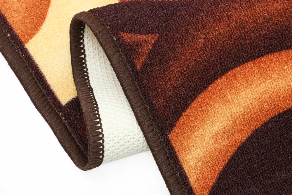 Contemporary Design Cream & Brown Polyviscose Bedside Runner