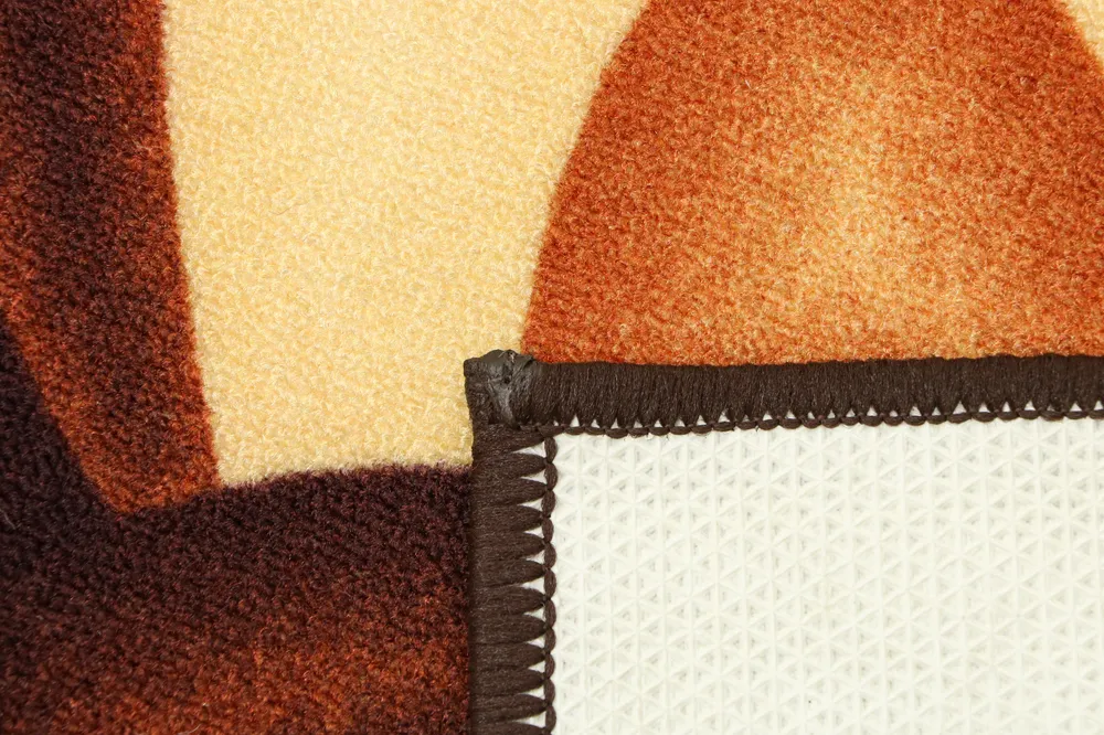 Contemporary Design Cream & Brown Polyviscose Bedside Runner
