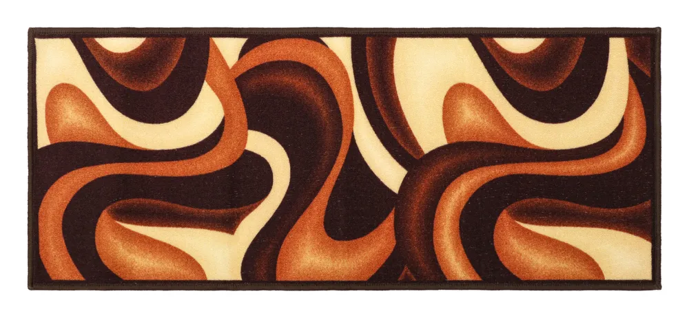 Contemporary Design Cream & Brown Polyviscose Bedside Runner
