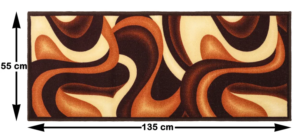 Contemporary Design Cream & Brown Polyviscose Bedside Runner