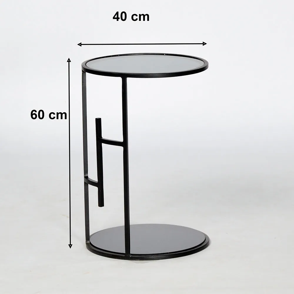 Contemporary Designed Black Metal Side Table