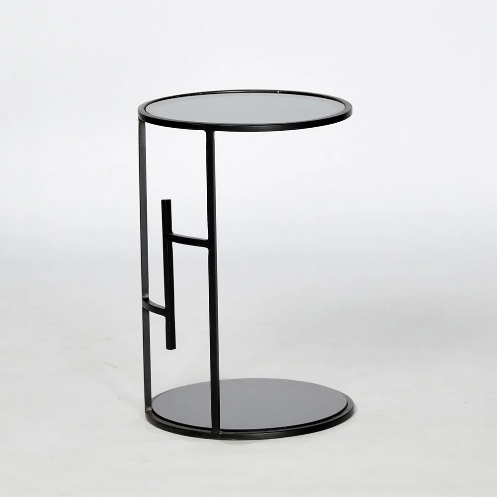 Contemporary Designed Black Metal Side Table