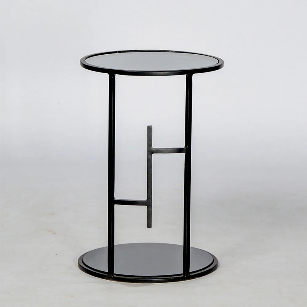 Contemporary Designed Black Metal Side Table