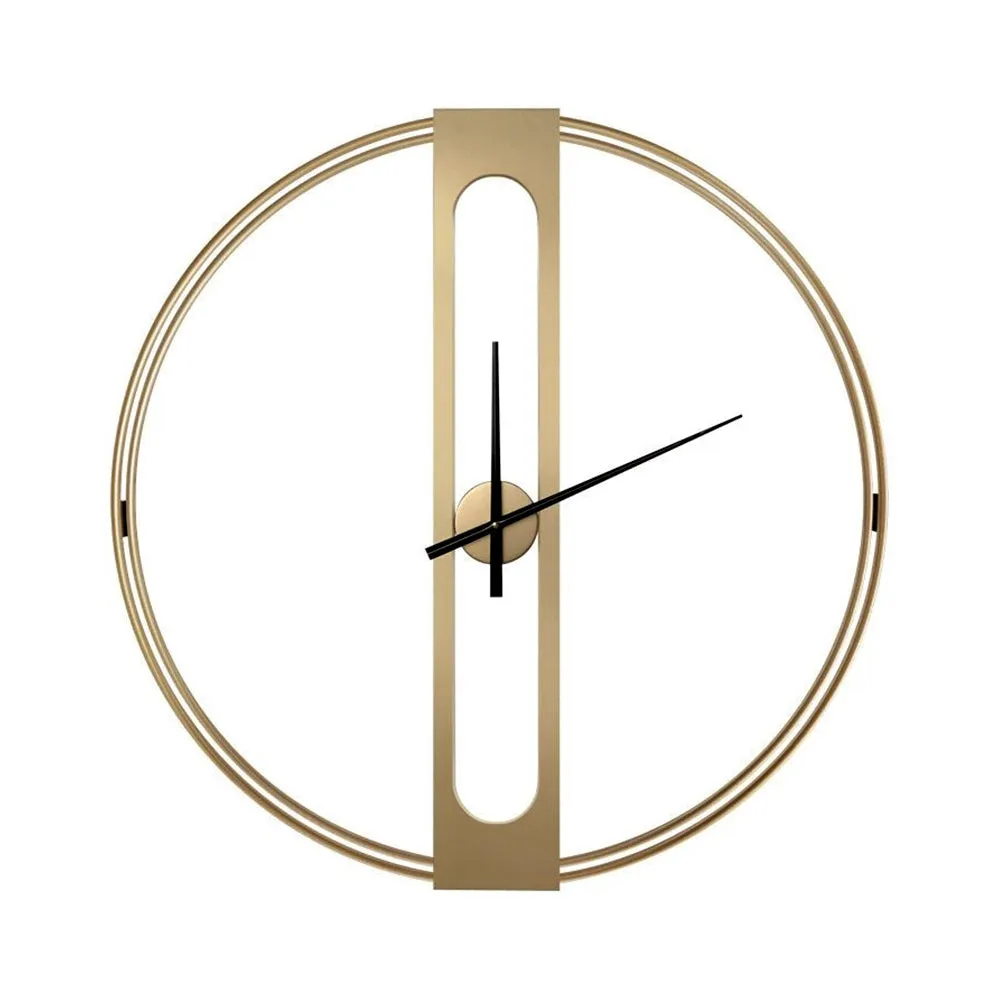 Contemporary Designer Golden Metal Wall Clock