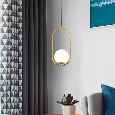 Contemporary Fashioned Long Encircled Globe Ceiling Light