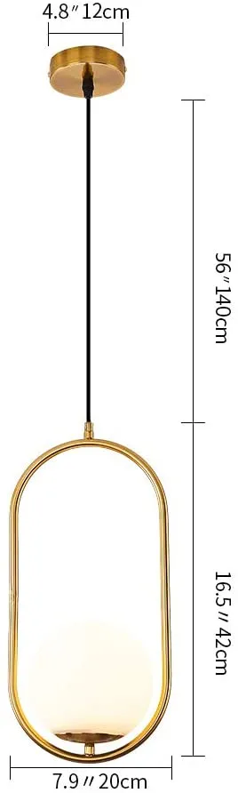 Contemporary Fashioned Long Encircled Globe Ceiling Light Single Piece
