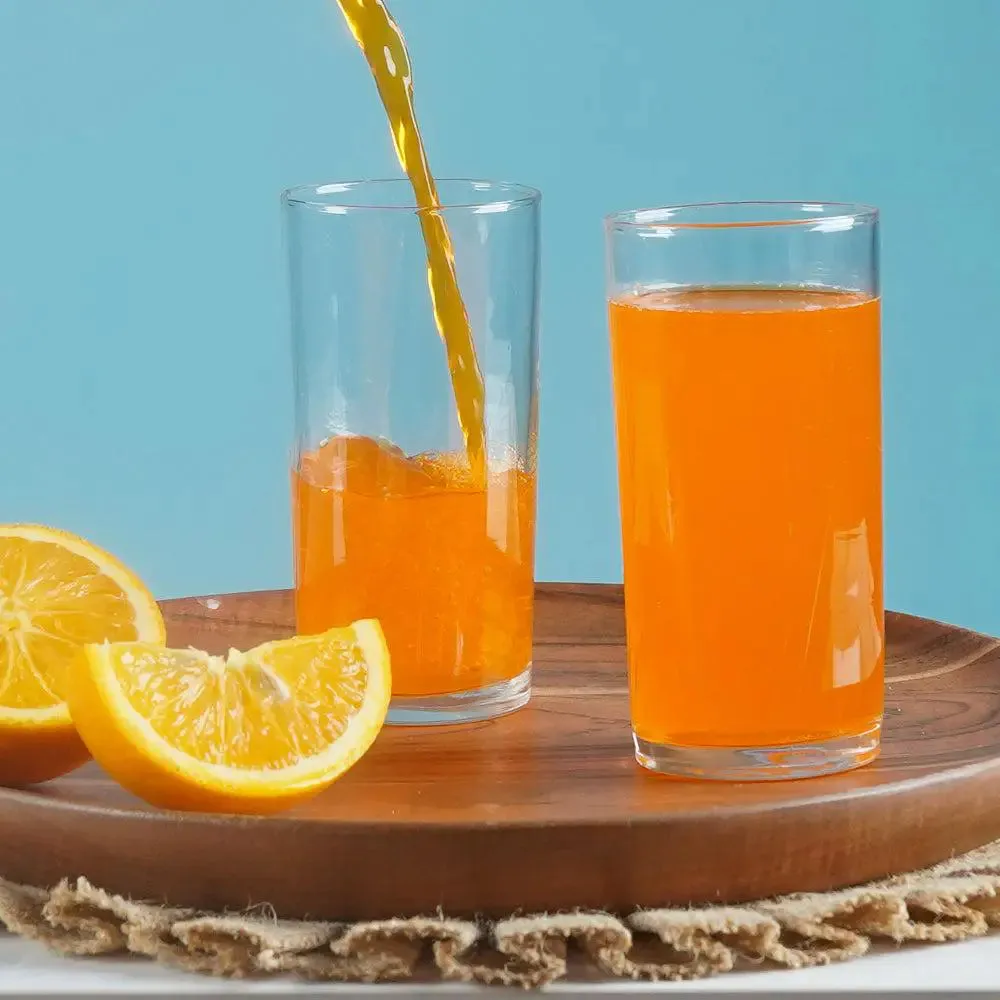 Contemporary Horizontal Lined Juice Glass Set of 2