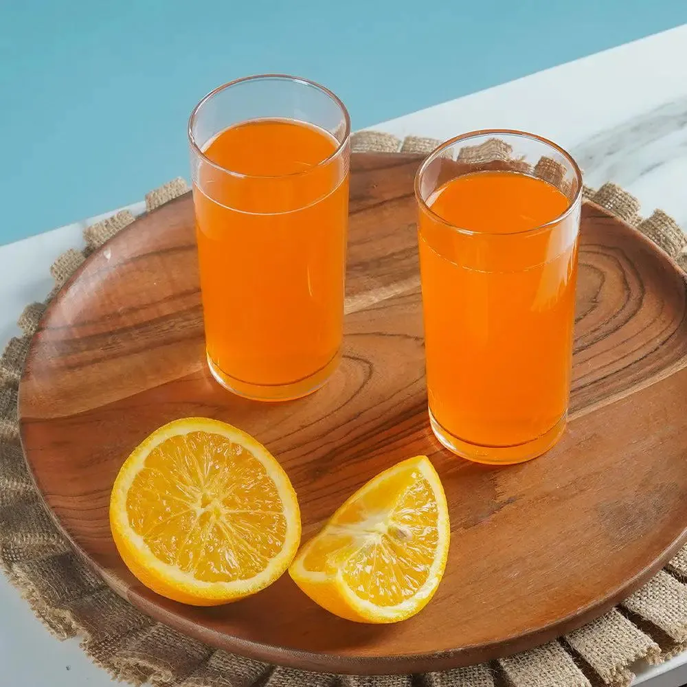 Contemporary Horizontal Lined Juice Glass Set of 2