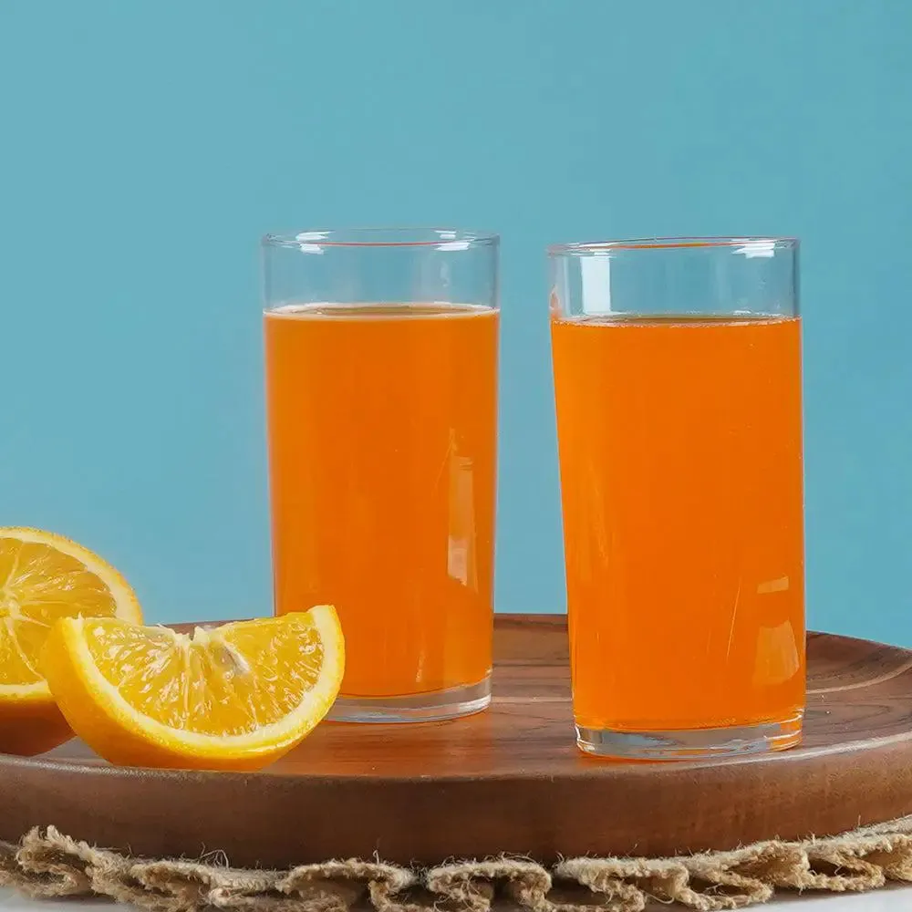 Contemporary Horizontal Lined Juice Glass Set of 2