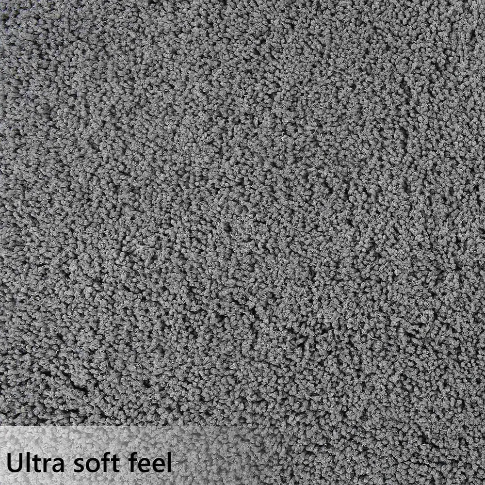 Contemporary Light Grey Solid Soft Feel Anti-Skid 100% Cotton Tufted Carpet 2X5