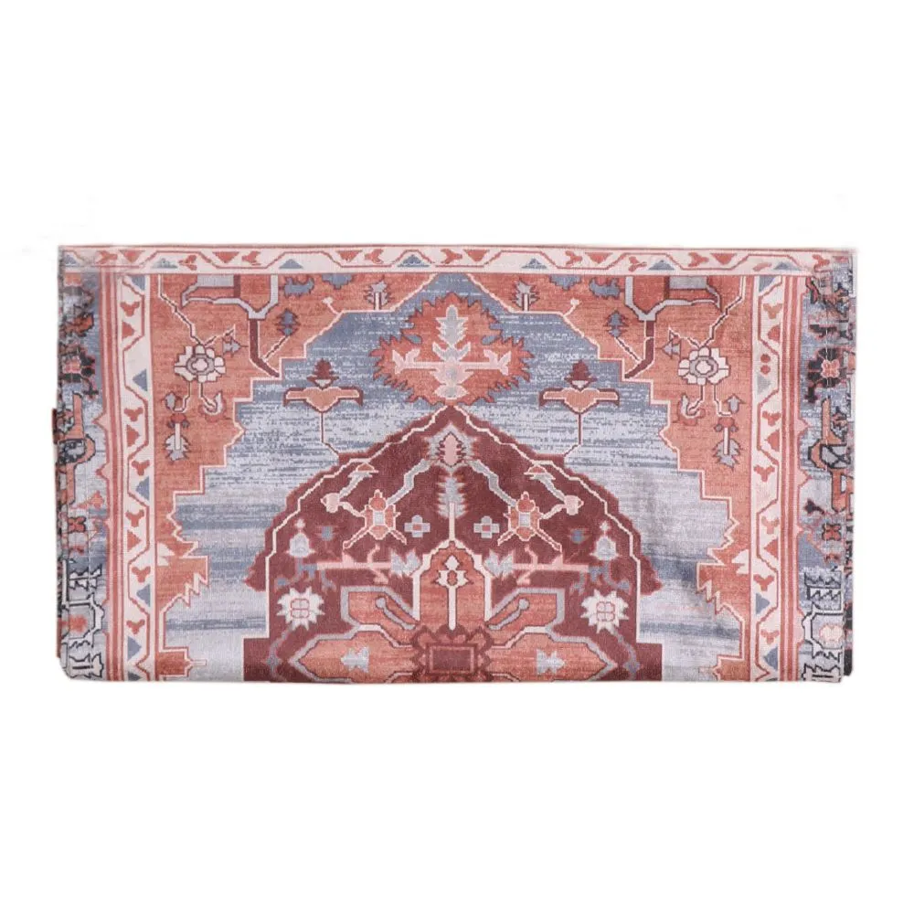 Contemporary Pink & Grey Designer Soft Velvet Table Runner