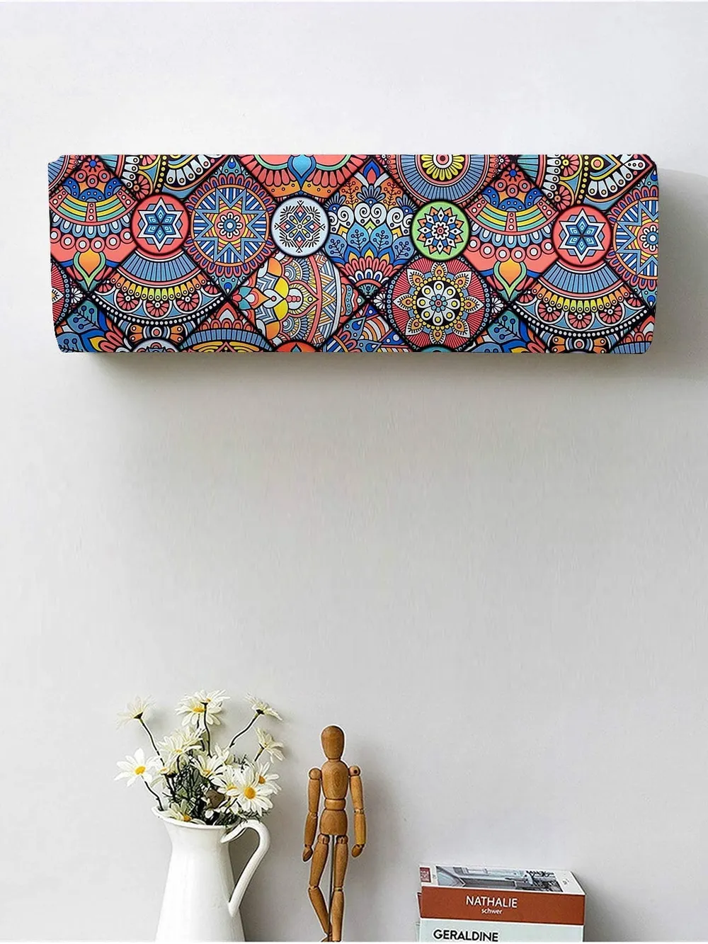 Contemporary Printed Multi-colored Split Ac Cover 1 Ton