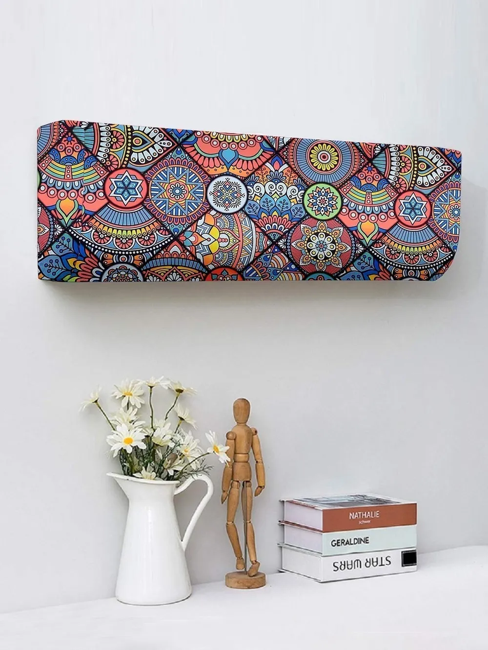Contemporary Printed Multi-colored Split Ac Cover 1 Ton