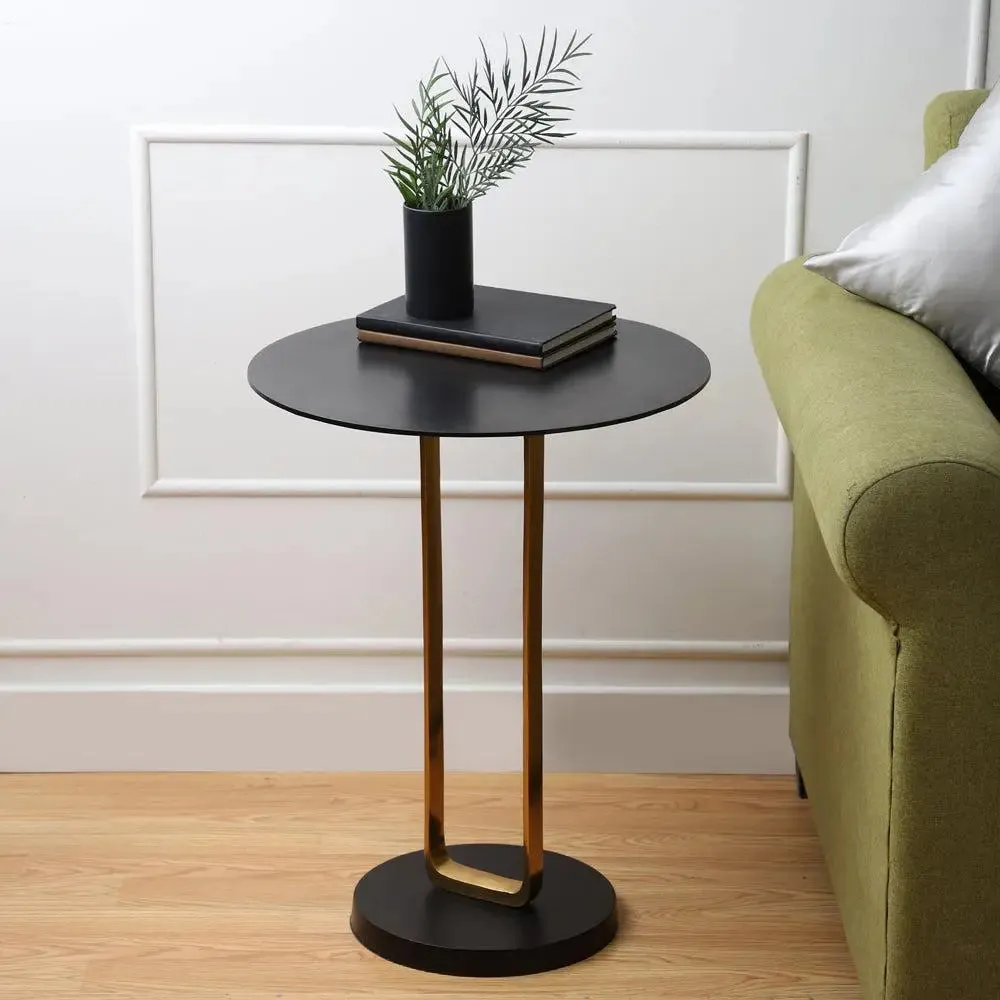 Contemporary Rectangle Black Top & Base Gold Table Lamp
