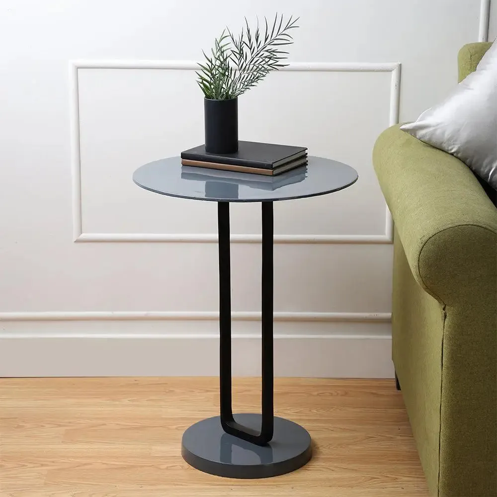 Contemporary Rectangle Black Top & Base Grey Table Lamp