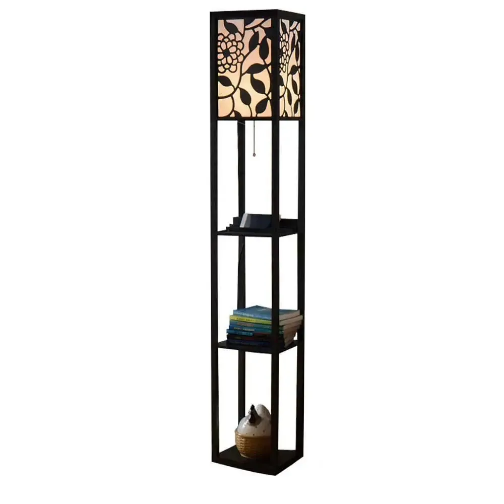 Contemporary Style Moroccan Wooden Shelf Lamp