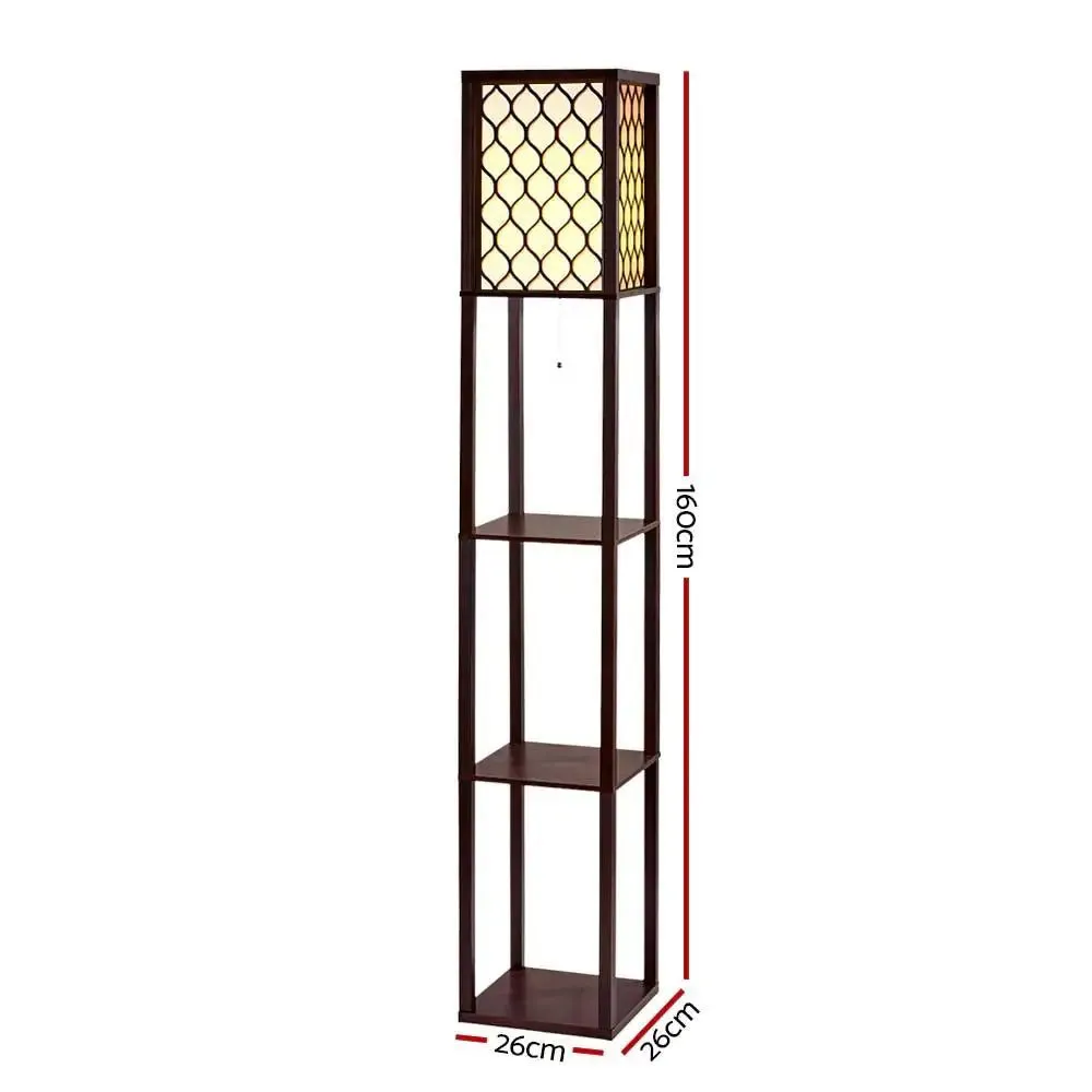 Contemporary Style Moroccan Wooden Shelf Lamp