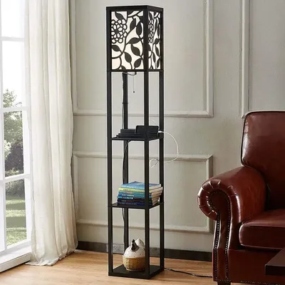 Contemporary Style Moroccan Wooden Shelf Lamp