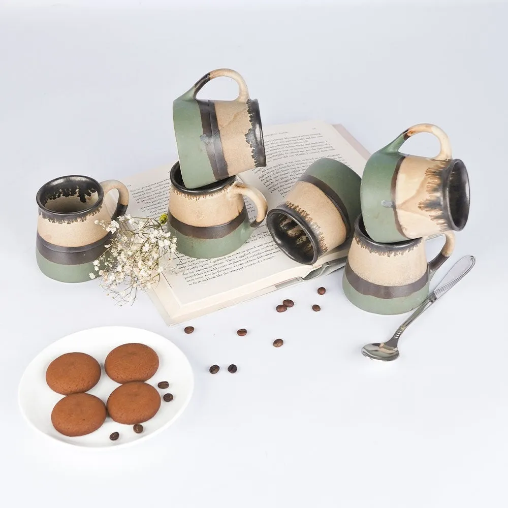 Contrast Layered Ceramic Mugs Set of 6