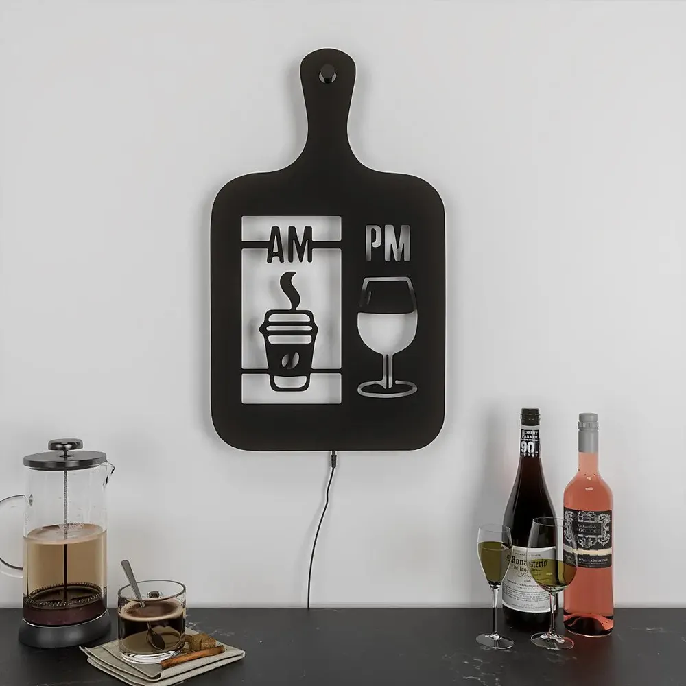 Cooking Pan-shaped Kitchen Backlit Acrylic Wall Art for Chefs