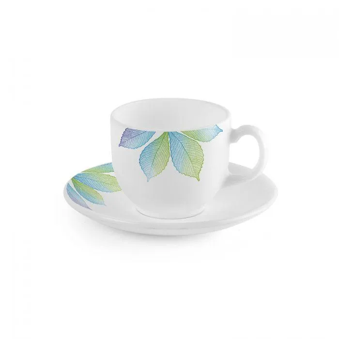 Cool Folliage pretty cup an saucer set of 6