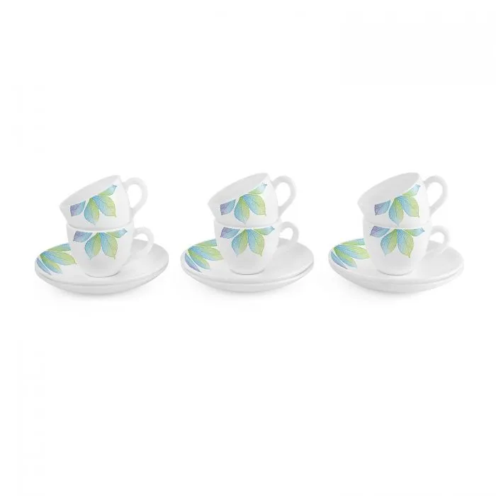 Cool Folliage pretty cup an saucer set of 6