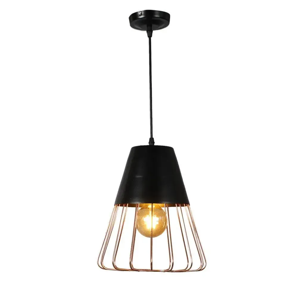 Copper Caged Conical Modern Ceiling Light