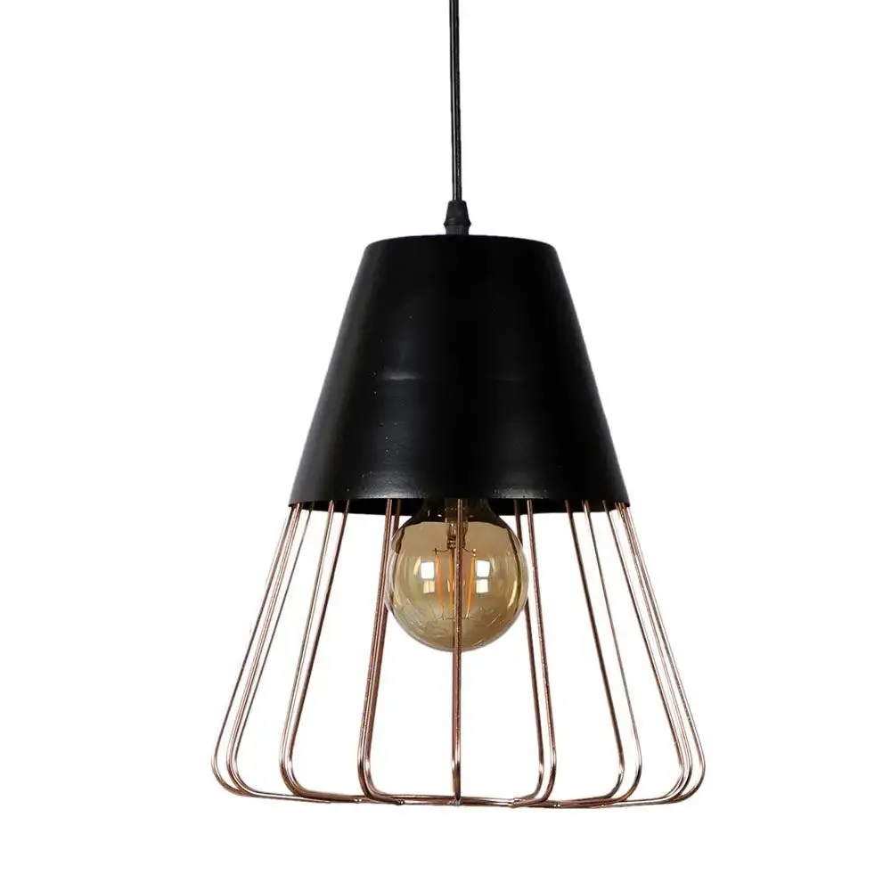Copper Caged Conical Modern Ceiling Light