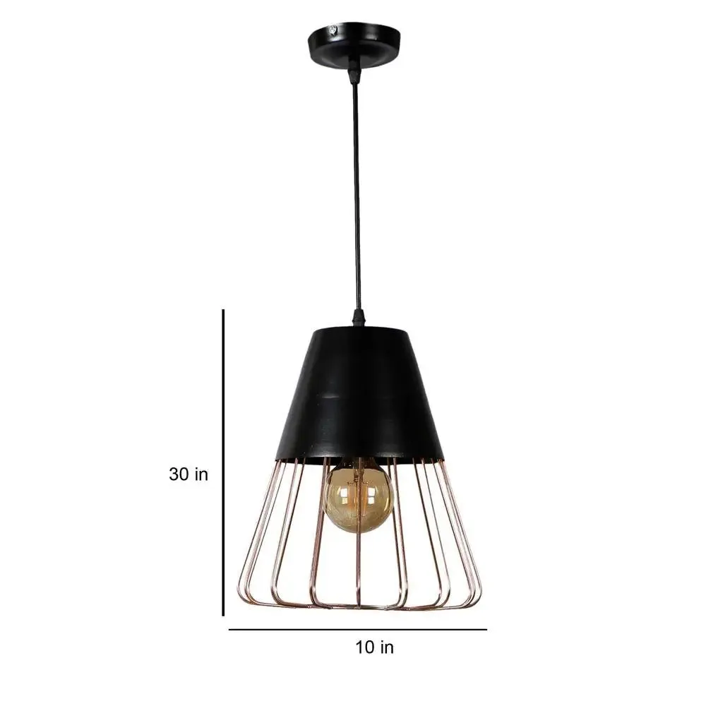 Copper Caged Conical Modern Ceiling Light