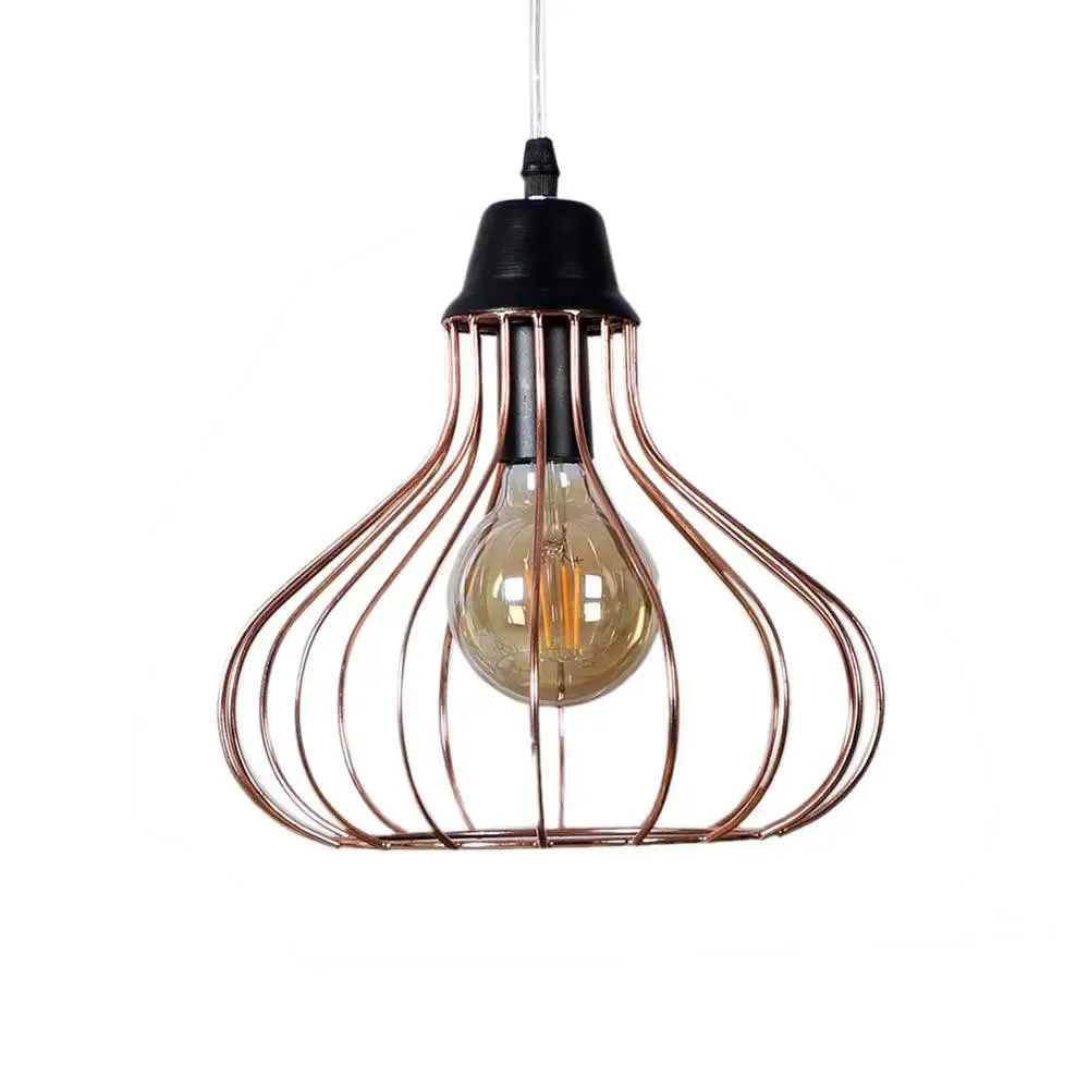 Copper Caged Modern Ceiling Light Single Piece