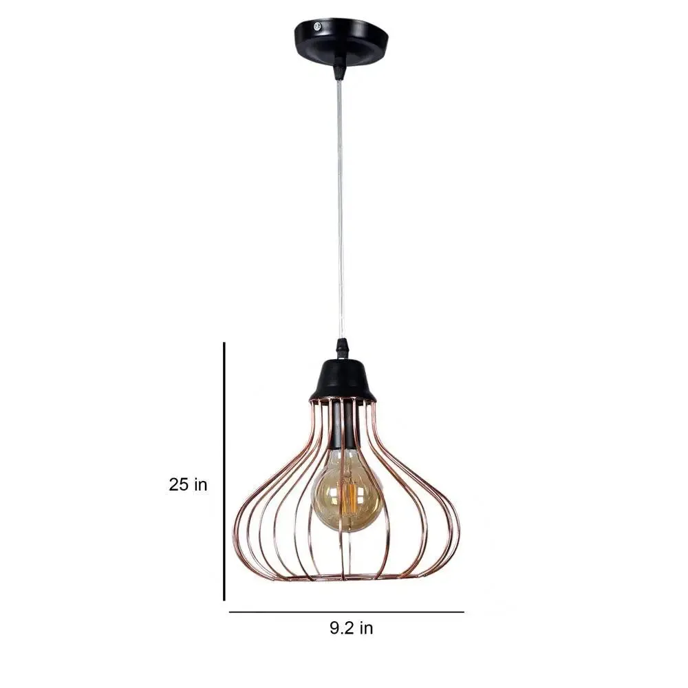 Copper Caged Modern Ceiling Light Single Piece
