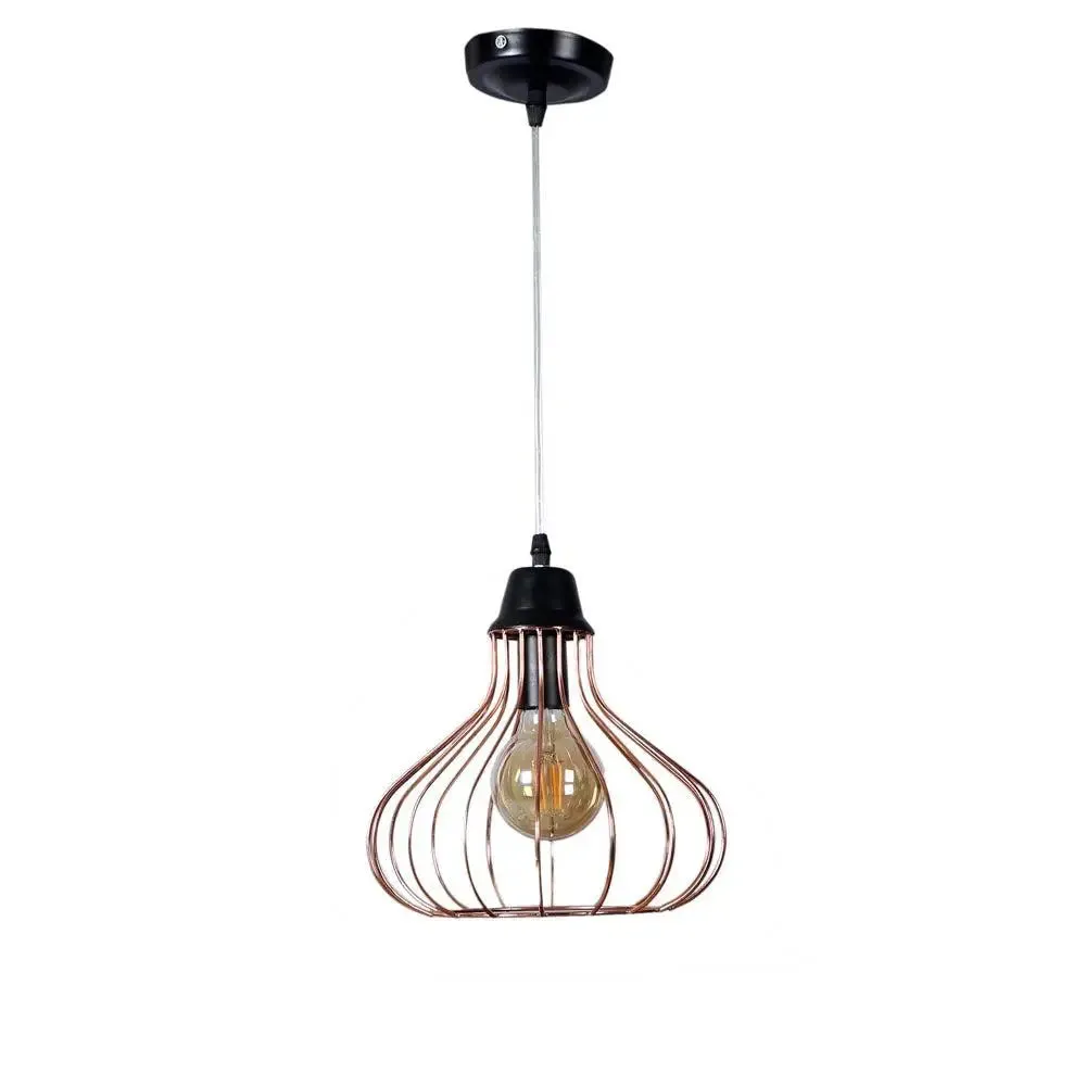 Copper Caged Modern Ceiling Light Single Piece