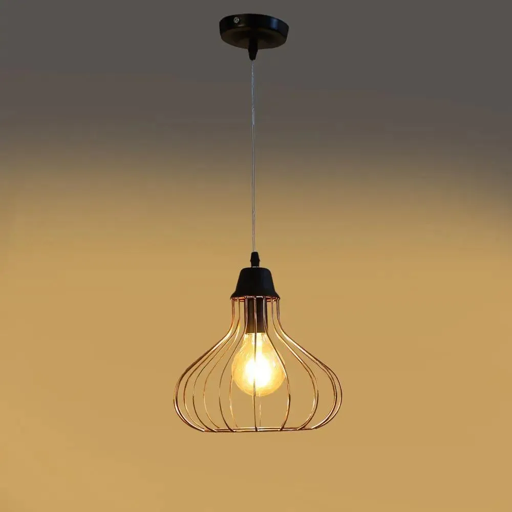 Copper Caged Modern Ceiling Light Single Piece