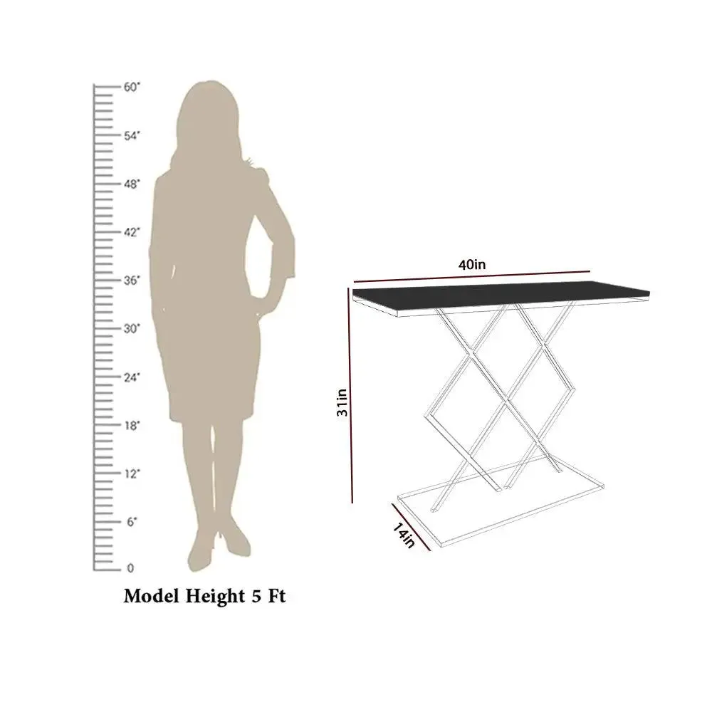 Copper Console Table In Geometric Criss Cross Pattern