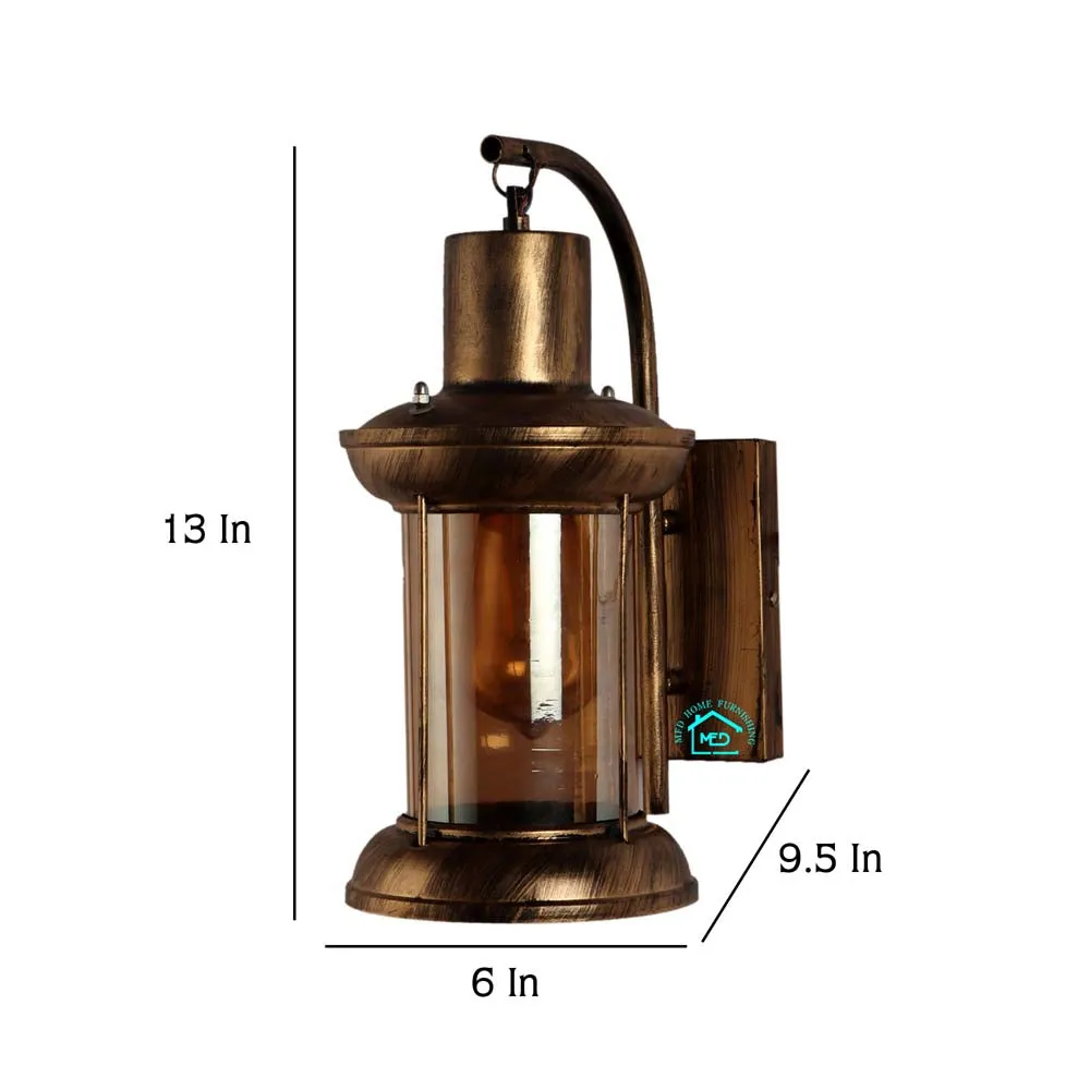 Copper Finish Modern Cylindrical Wall Light Single piece