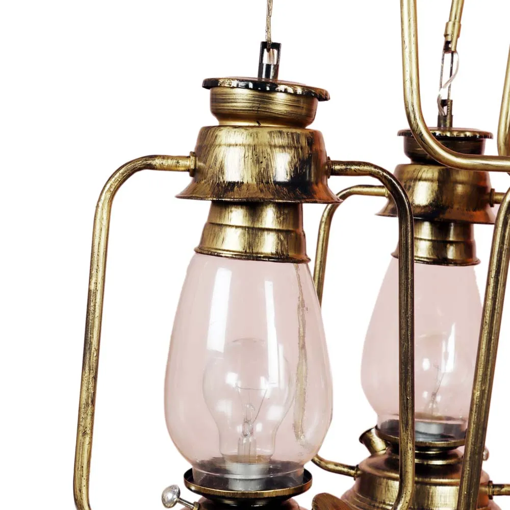 Copper Hurricane Cluster Clear Warm Decorative Chandelier