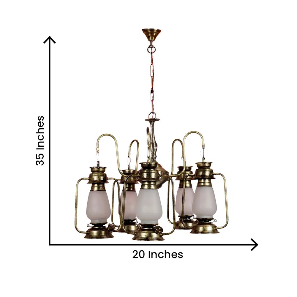 Copper Hurricane Cluster Frosted Decorative Chandelier