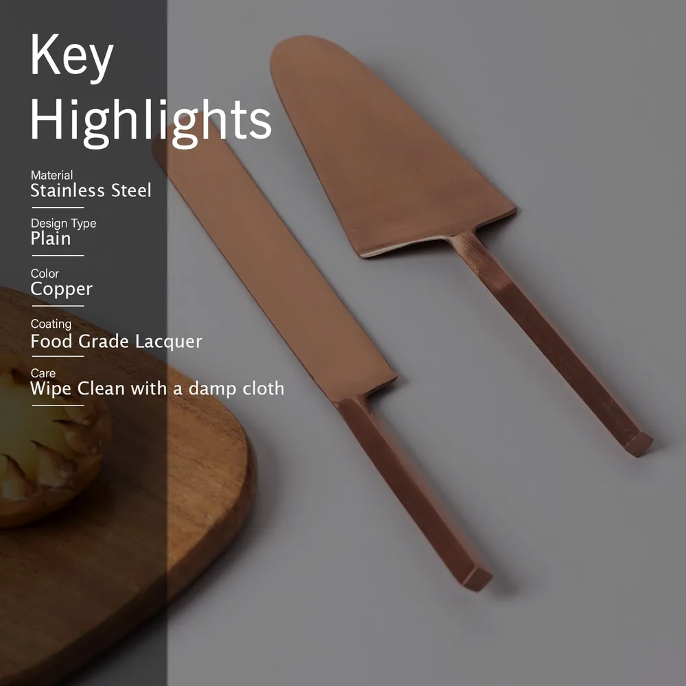Copper Stainless Steel Classic Dessert Serving Set Of 2