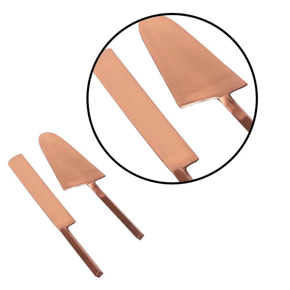 Copper Stainless Steel Classic Dessert Serving Set Of 2