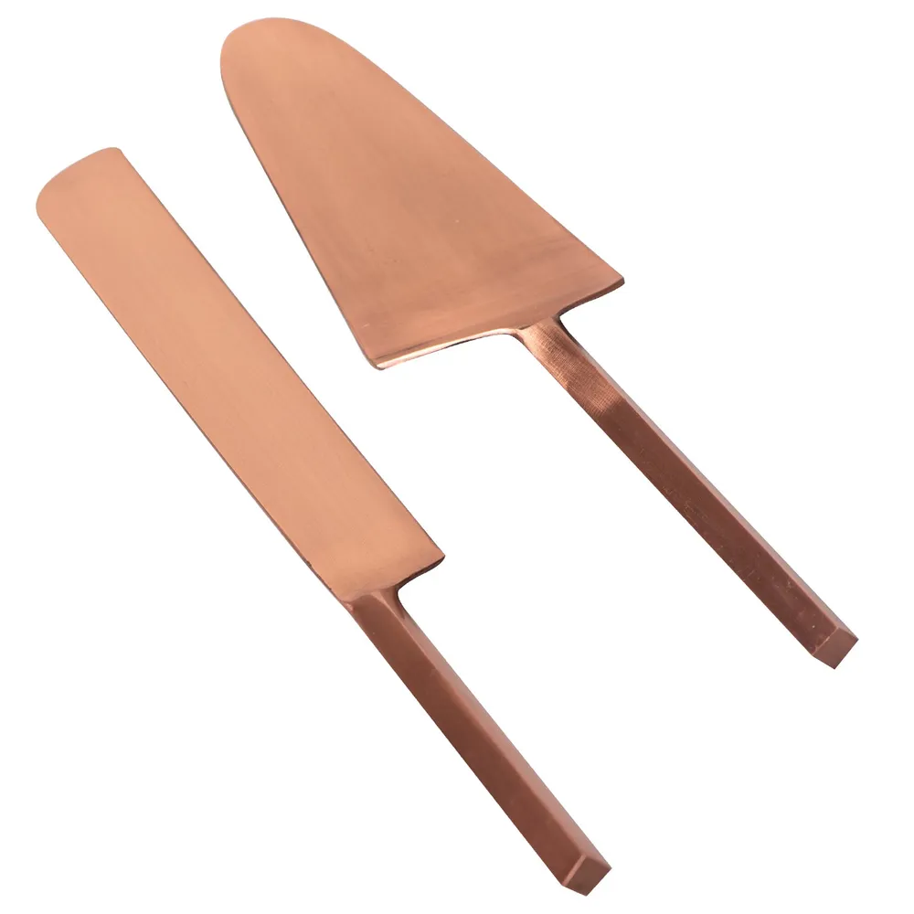 Copper Stainless Steel Classic Dessert Serving Set Of 2