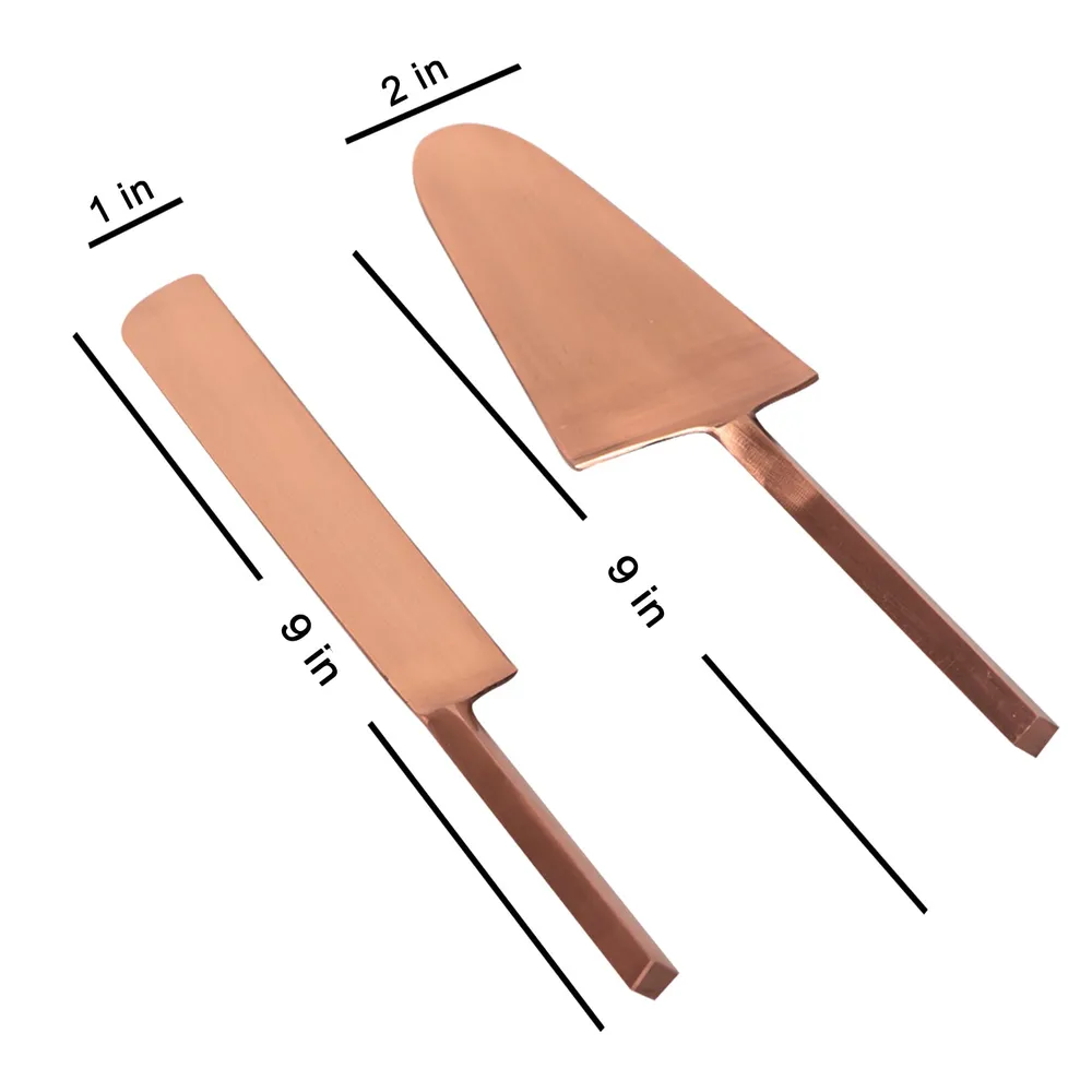 Copper Stainless Steel Classic Dessert Serving Set Of 2