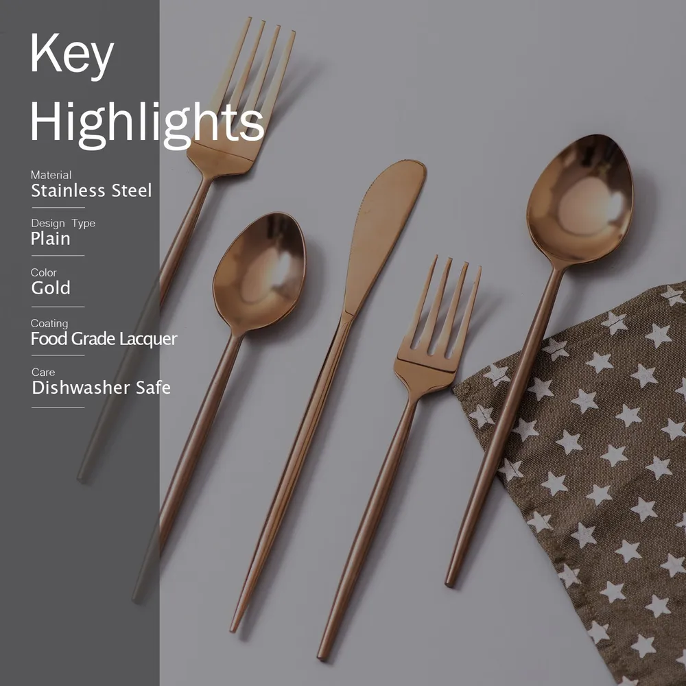 Copper Stainless Steel Cutlery Set of 5