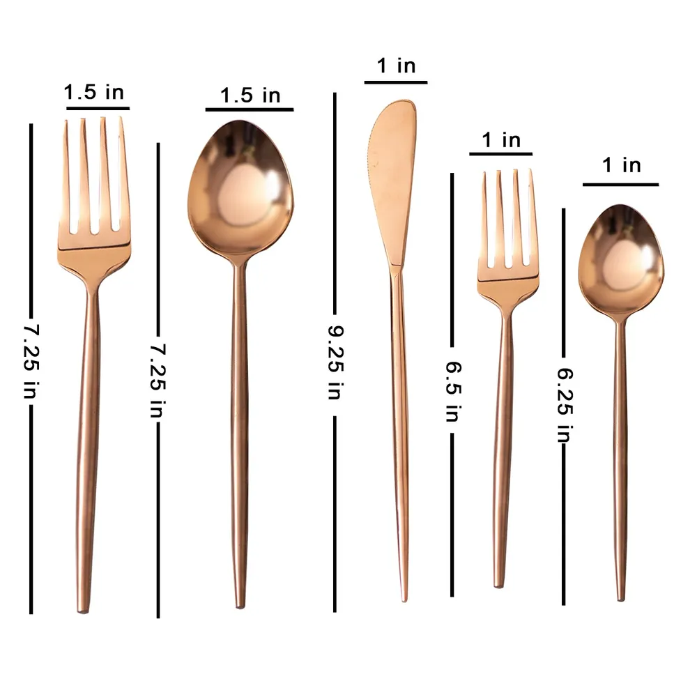 Copper Stainless Steel Cutlery Set of 5