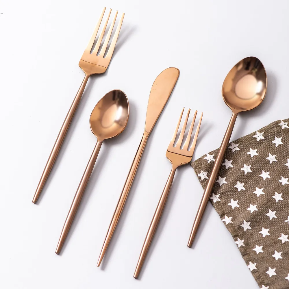 Copper Stainless Steel Cutlery Set of 5