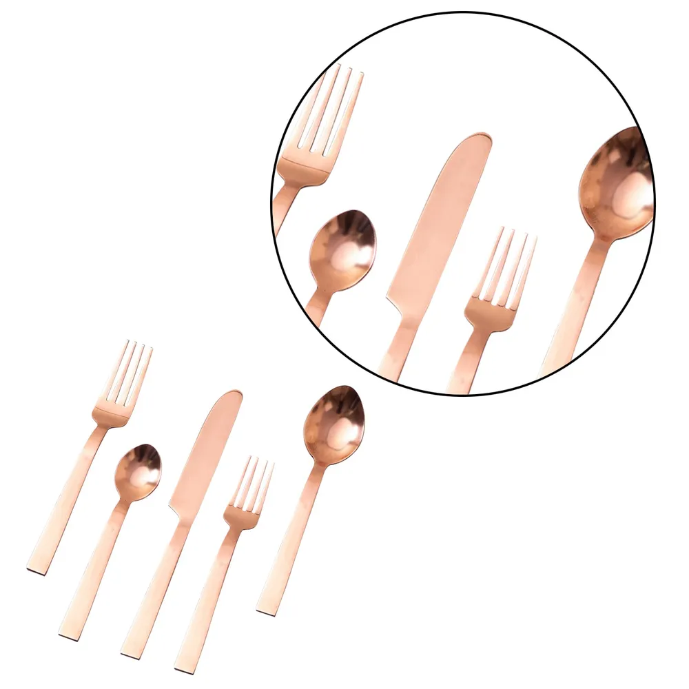Copper Stainless Steel Cutlery Set of 5