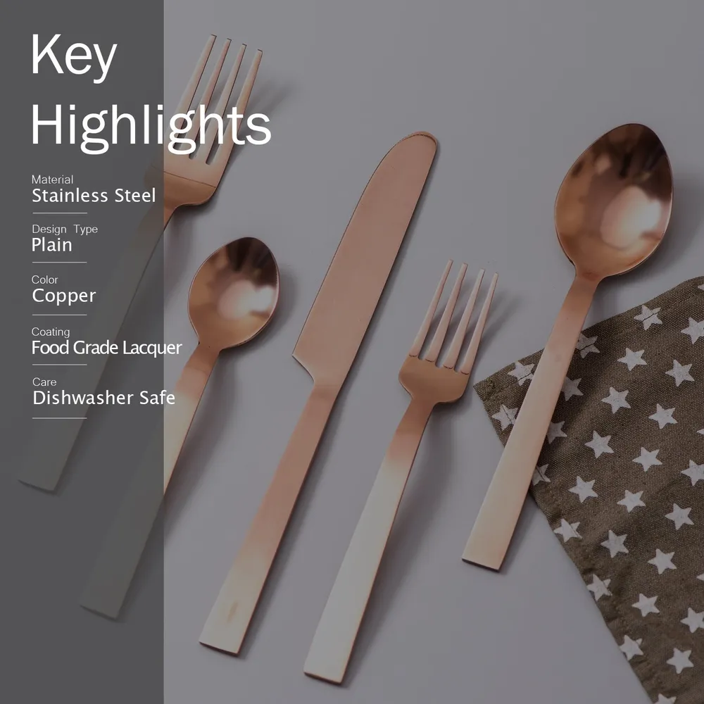 Copper Stainless Steel Cutlery Set of 5