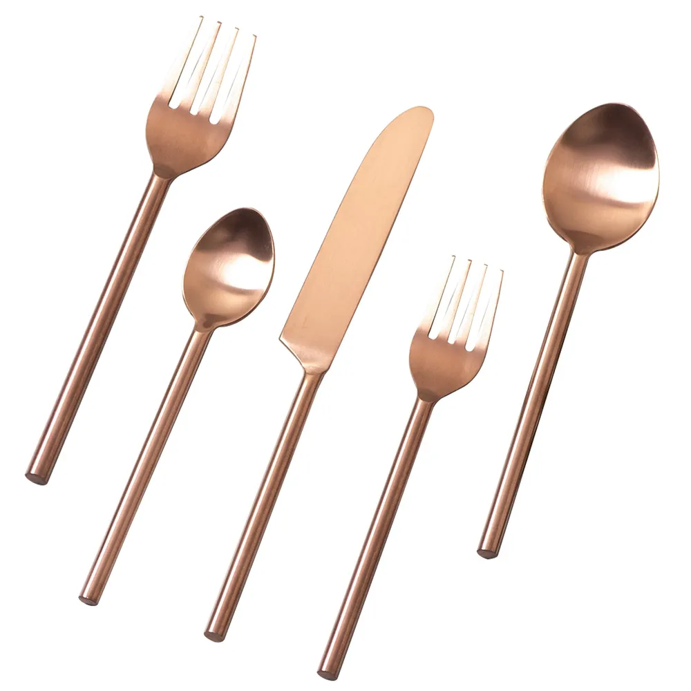 Copper Stainless Steel Dipped Cutlery Set of 5