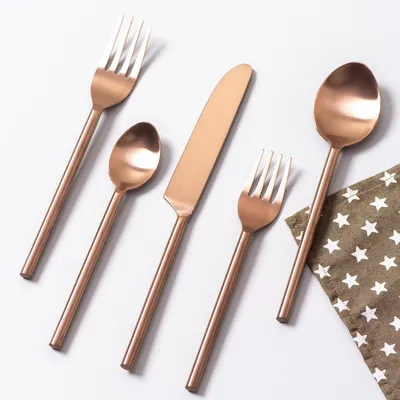 Copper Stainless Steel Dipped Cutlery Set of 5