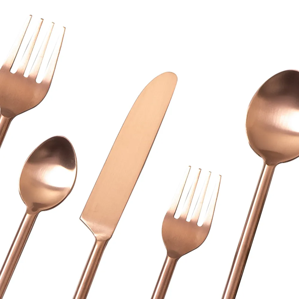 Copper Stainless Steel Dipped Cutlery Set of 5