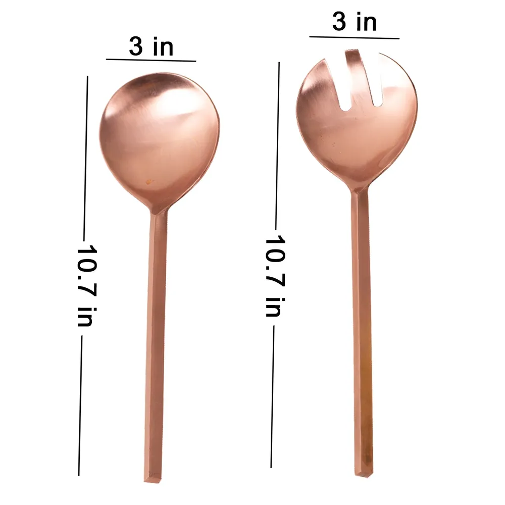 Copper Stainless Steel Serving Spoon Set Of 2
